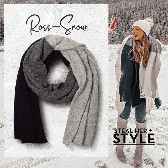 Ross & Snow Accessories - 𝐑𝐎𝐒𝐒 ✳ 𝐒𝐍𝐎𝐖 100% Cashmere Inverno Wrap - NEW!!!
